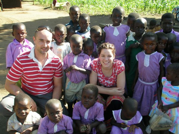 Me with random Ugandan kids (every volunteers' ideal photo!)